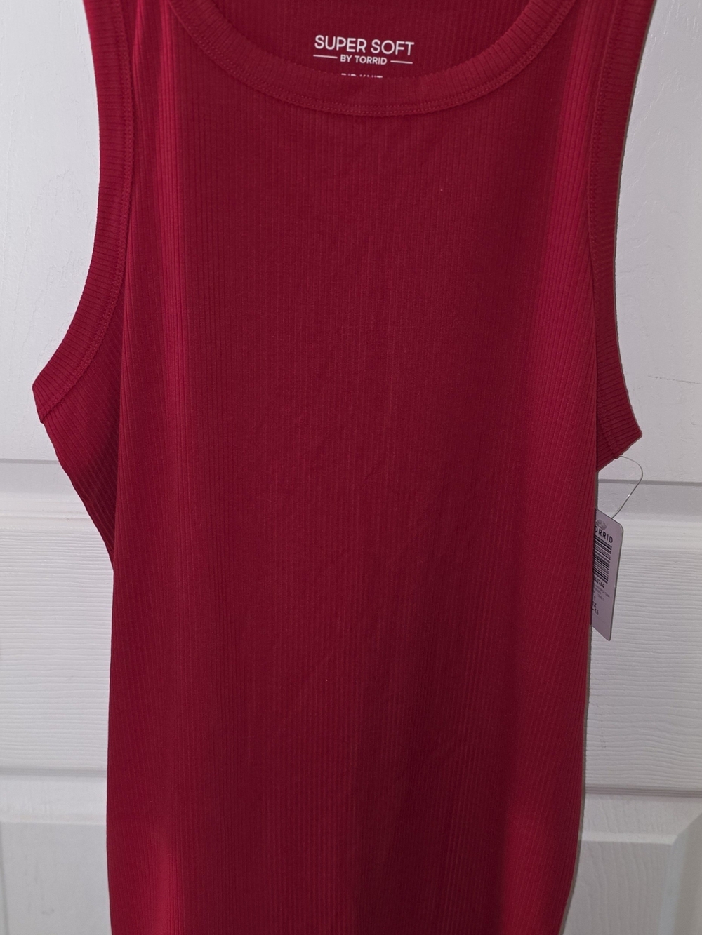 Torrid Super Soft Deeper Red Ribbed Tank Top